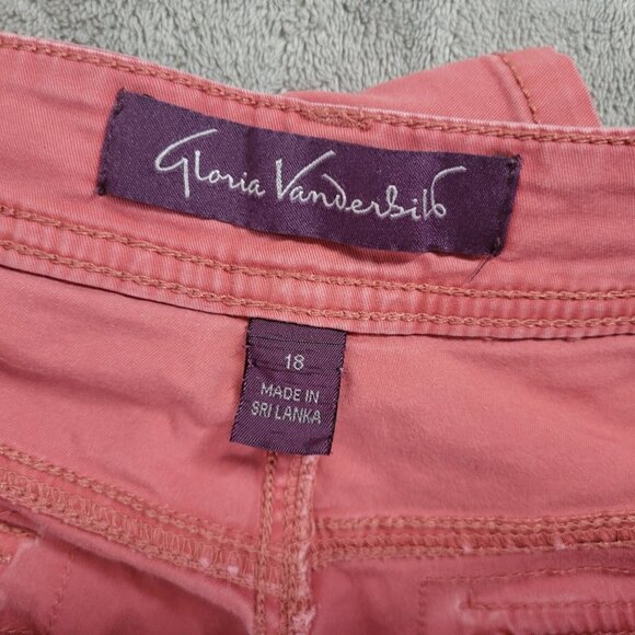 Gloria Vanderbilt Womens Shorts Pink Denim 18 Plus Cotton Blend Zip Fly SHO24E - Picture 9 of 10